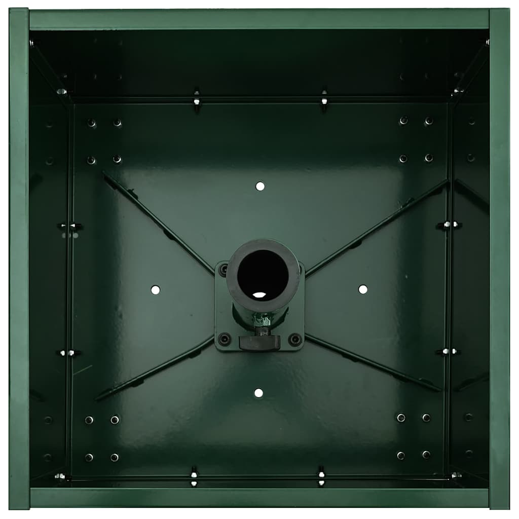 vidaXL Base per Parasol con Vaso Verde 45 x 45 x 45 cm Acciaio