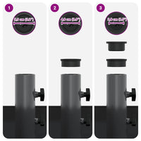 vidaXL Base per Parasol con Vaso Antracite 45 x 45 x 45 cm Acciaio