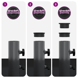 Base per Parasol con Vaso Antracite 45 x 45 x 45 cm Acciaio 42010368