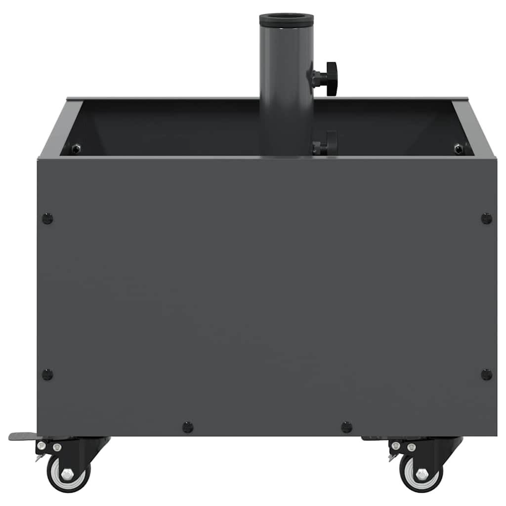 Base per Parasol con Vaso Antracite 45 x 45 x 45 cm Acciaio 42010368