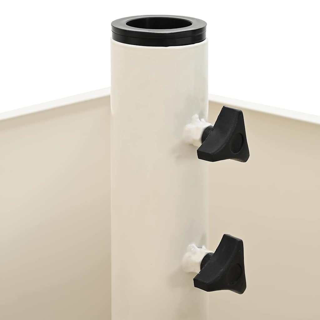 vidaXL Base per Parasol con Vaso Bianco 45 x 45 x 45 cm Acciaio