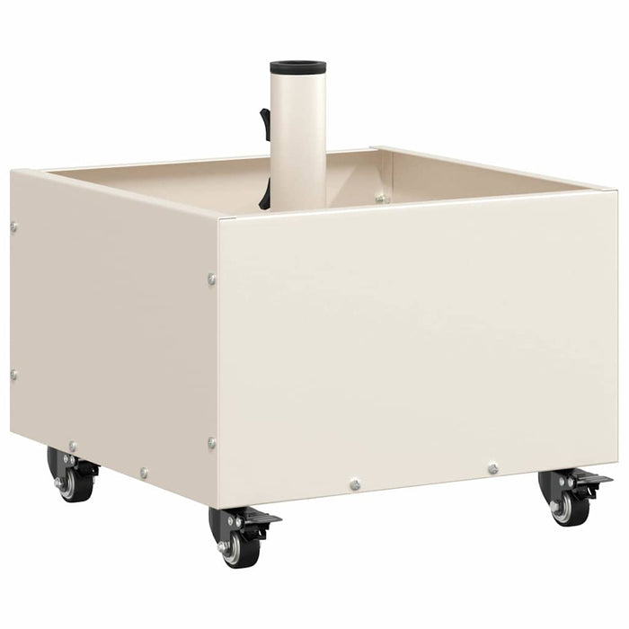 vidaXL Base per Parasol con Vaso Bianco 45 x 45 x 45 cm Acciaio