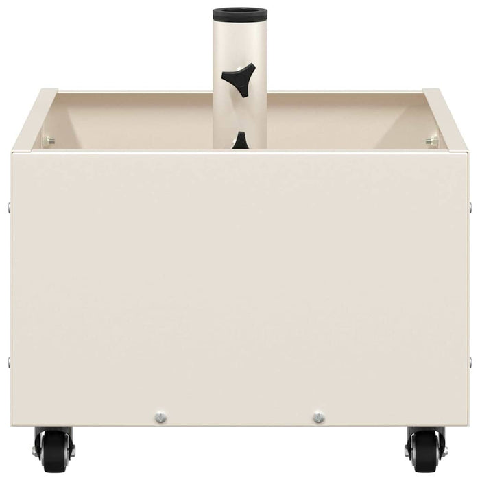 vidaXL Base per Parasol con Vaso Bianco 45 x 45 x 45 cm Acciaio