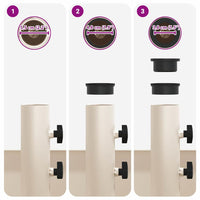 vidaXL Base per Parasol con Vaso Bianco 45 x 45 x 45 cm Acciaio