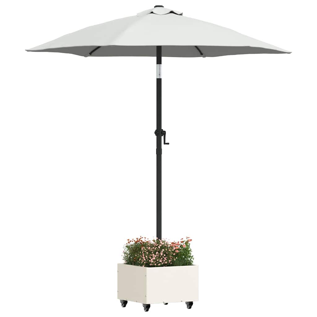 vidaXL Base per Parasol con Vaso Bianco 45 x 45 x 45 cm Acciaio