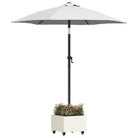 vidaXL Base per Parasol con Vaso Bianco 45 x 45 x 45 cm Acciaio