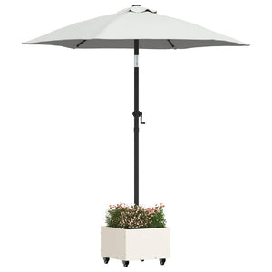 vidaXL Base per Parasol con Vaso Bianco 45 x 45 x 45 cm Acciaio