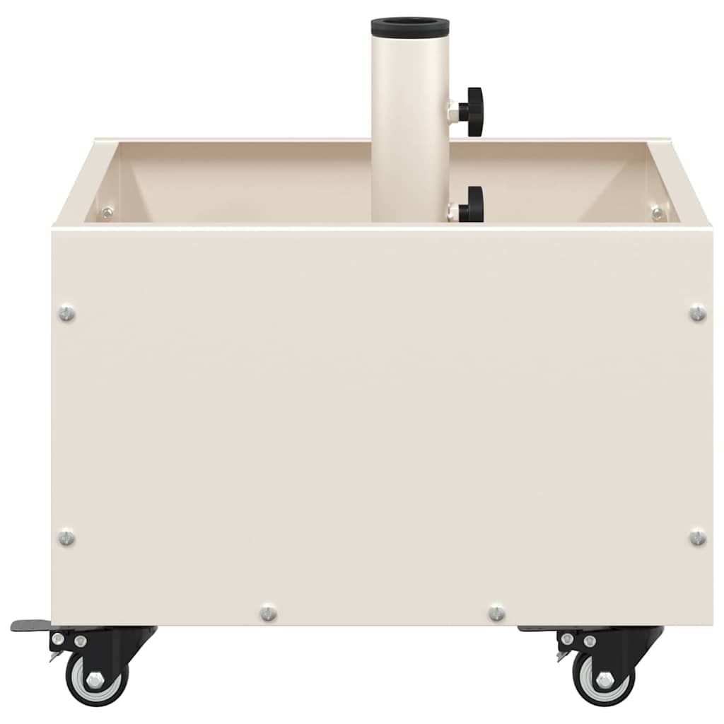 vidaXL Base per Parasol con Vaso Bianco 45 x 45 x 45 cm Acciaio