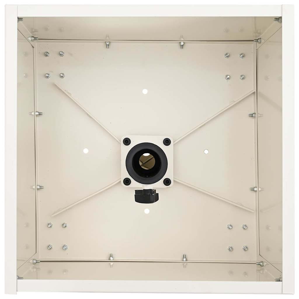 vidaXL Base per Parasol con Vaso Bianco 45 x 45 x 45 cm Acciaio