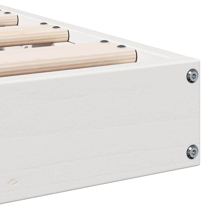 Struttura letto a terra Bianco 213.5 x 104 x 9 cm Pino massello 869735