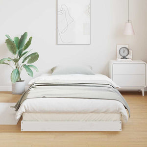 Struttura letto a terra Bianco 213.5 x 104 x 9 cm Pino massello 869735