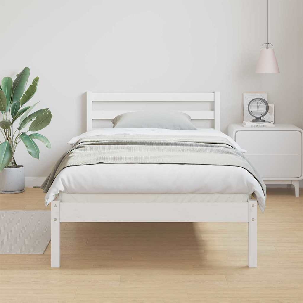 Struttura per Letto Bianco 210 x 100 cm Legno di pino massello 869765
