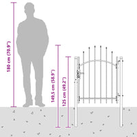 Cancello da giardino con blocco Grigio 100 x 100 cm Acciaio 42008897