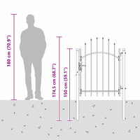 Cancello da giardino Grigio 100 x 125 cm 125 x 100 cm Acciaio 42008898