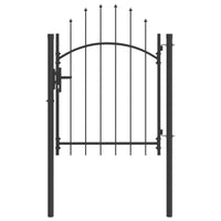 Cancello da giardino con blocco Grigio 150 x 100 cm Acciaio 42008899