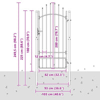 Cancello da giardino con blocco Grigio 200 x 100 cm Acciaio 42008901