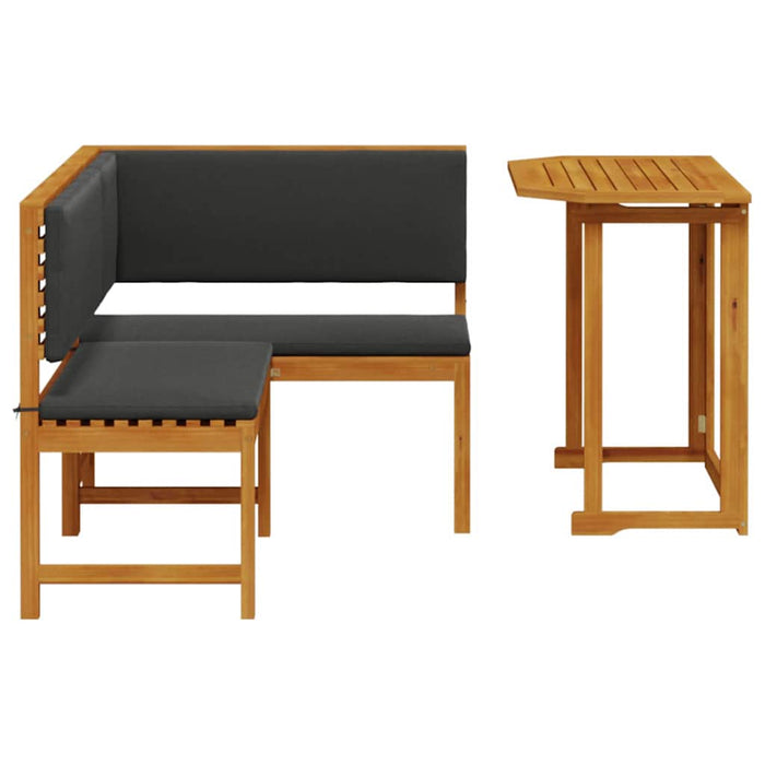 Set Panchina da Giardino 2 pcs Marrone legno massello di acacia 3329100