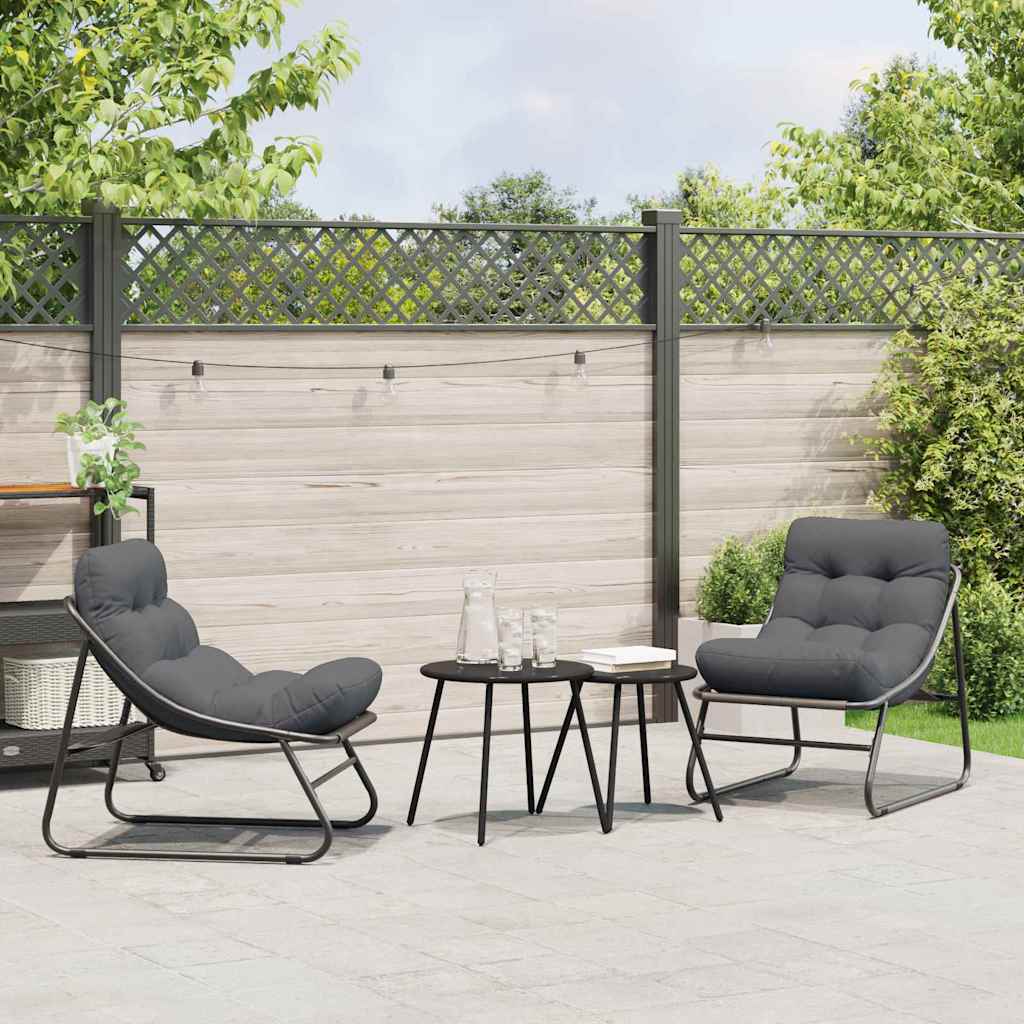 Arredamento da Giardino 2 pcs Nero 60 x 80 x 71cm Metallo 42008029