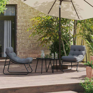 Arredamento da Giardino 2 pcs Nero 60 x 80 x 71cm Metallo 42008029