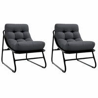 Arredamento da Giardino 2 pcs Nero 60 x 80 x 71cm Metallo 42008029