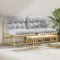 Panchina da giardino con cuscino 2 pcs Grigio 60 x 80 x 71 cm 42010310