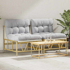 Panchina da giardino con cuscino 2 pcs Grigio 60 x 80 x 71 cm 42010310