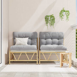 Panchina da giardino con cuscino 2 pcs Grigio 60 x 80 x 71 cm 42010310