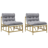 Panchina da giardino con cuscino 2 pcs Grigio 60 x 80 x 71 cm 42010310