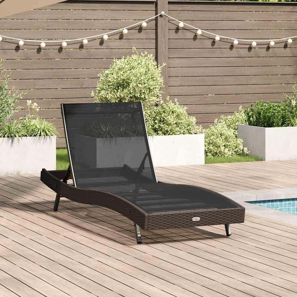 Lettino 1-persona Marrone 197 x 70 x 82 cm Poly Rattan 42009976