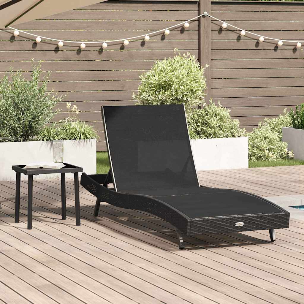 Lettino da sole con tavolo 2 pcs Nero 40 x 40 x 40.5 cm 42009980