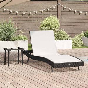vidaXL Lettino da sole con tavolo 2 pcs Nero 40 x 40 x 40.5 cm