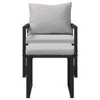 vidaXL Set Divano da Giardino 4 pcs Nero 61 x 72.5 x 71 cm Acciaio