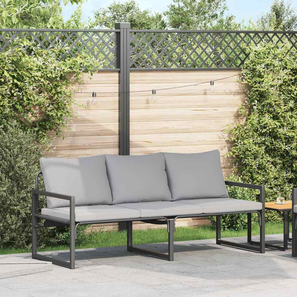 Panchina da giardino Nero 180 x 72.5 x 71 cm Acciaio 42009983