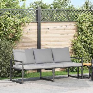 vidaXL Panchina da giardino Nero 180 x 72.5 x 71 cm Acciaio