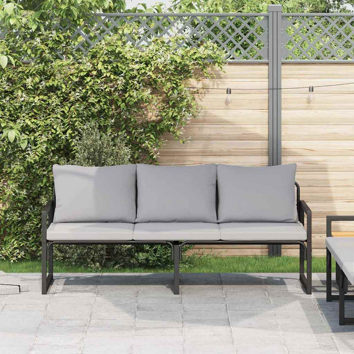 Panchina da giardino Nero 180 x 72.5 x 71 cm Acciaio 42009983