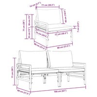 vidaXL Mobili da Esterno con cuscino 2 pcs Antracite Acciaio