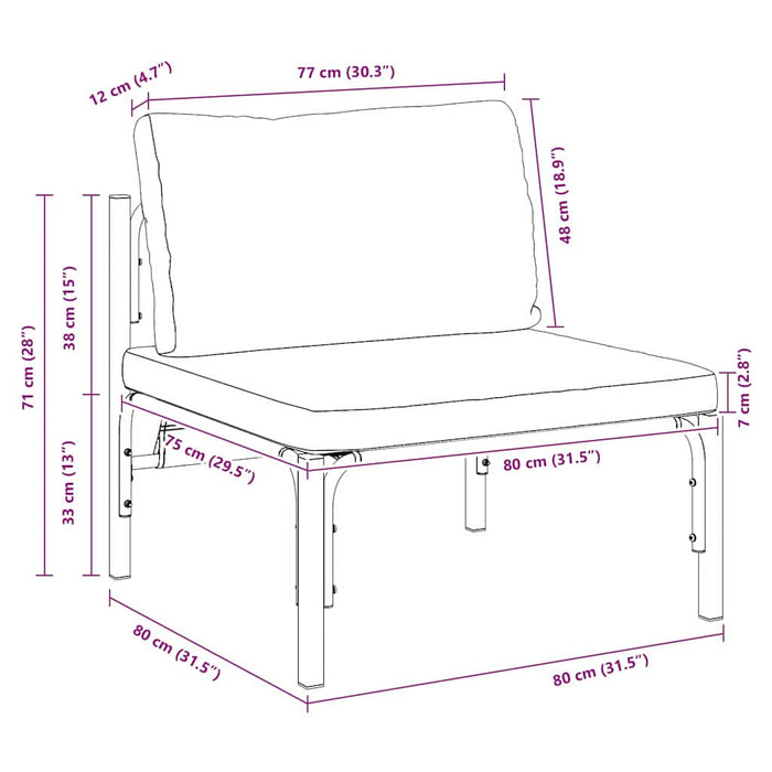 vidaXL Mobili da Esterno con cuscino con cuscino Antracite Acciaio