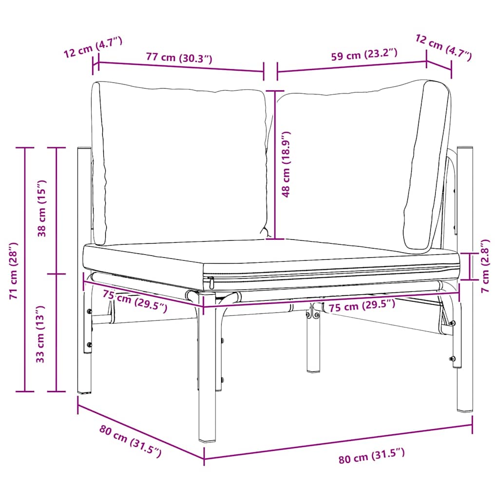 vidaXL Mobili da Esterno con cuscino con cuscino Antracite Acciaio