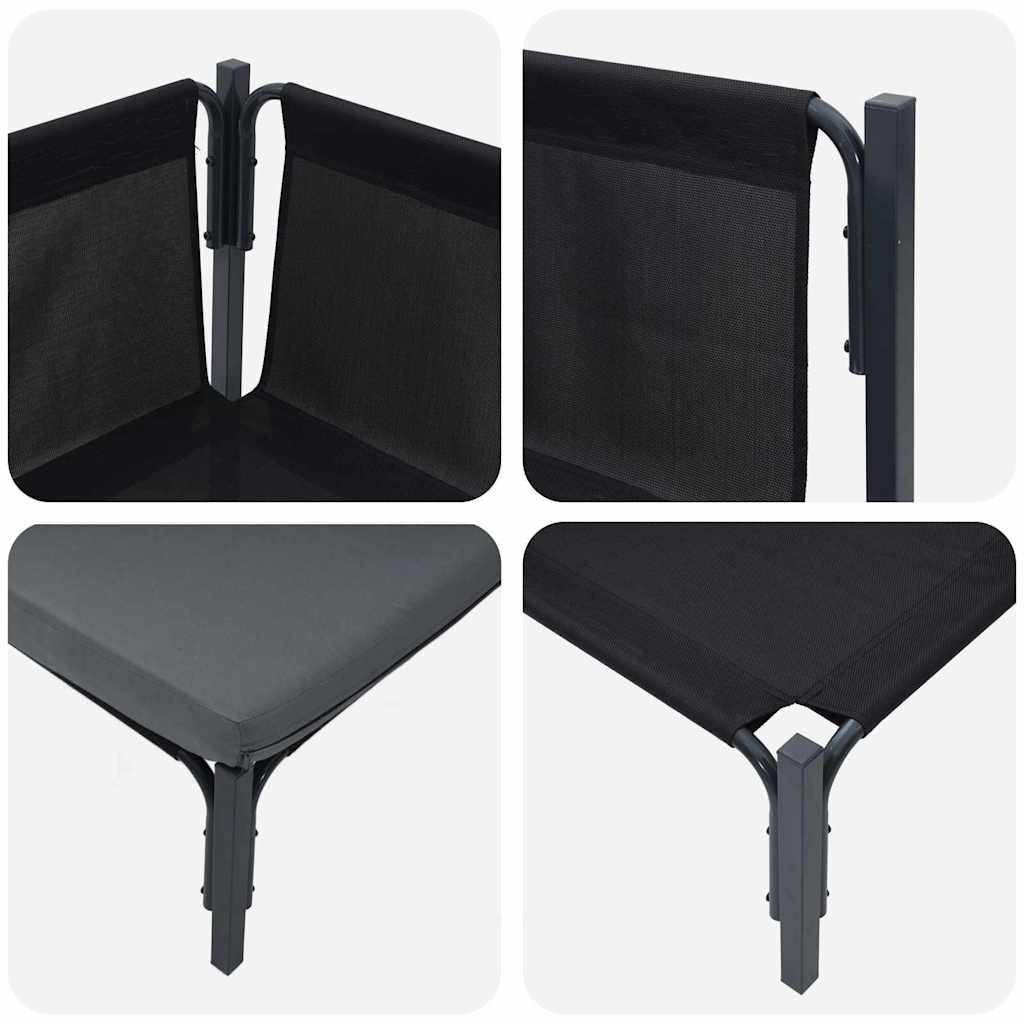 vidaXL Mobili da Esterno con cuscino 2 pcs Antracite Acciaio