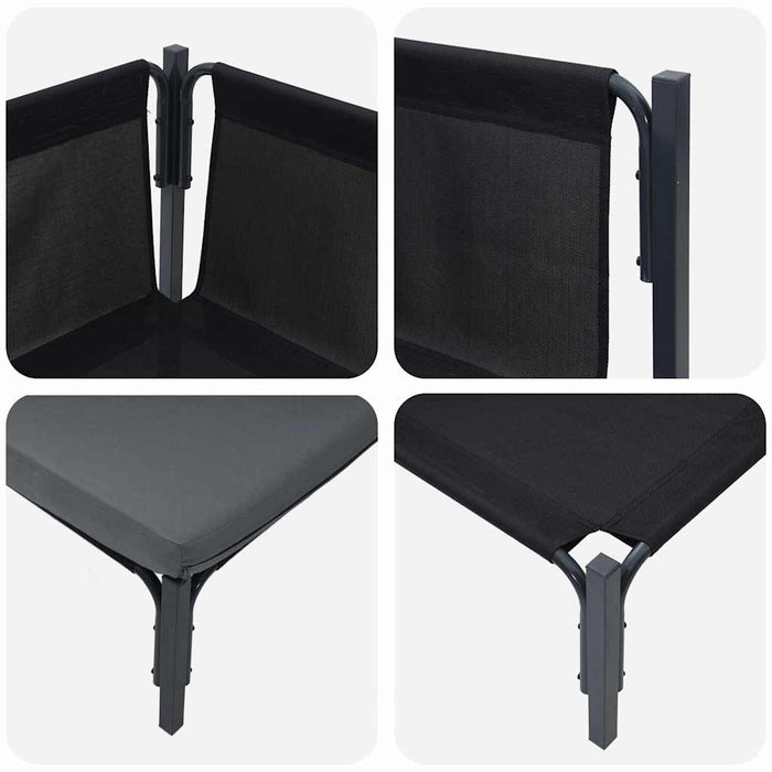 vidaXL Mobili da Esterno con cuscino 2 pcs Antracite Acciaio