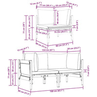 vidaXL Mobili da Esterno con cuscino 2 pcs Antracite Acciaio