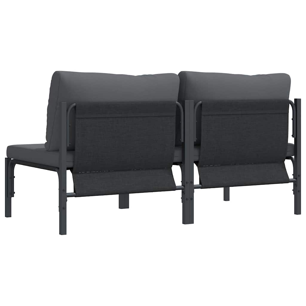 vidaXL Mobili da Esterno con cuscino 2 pcs Antracite Acciaio