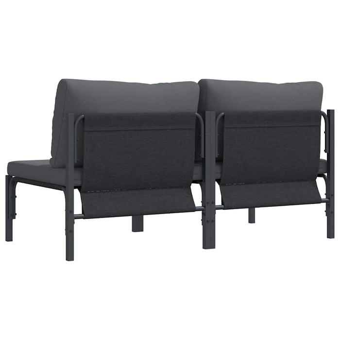 vidaXL Mobili da Esterno con cuscino 2 pcs Antracite Acciaio