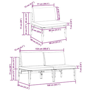 vidaXL Mobili da Esterno con cuscino 2 pcs Antracite Acciaio