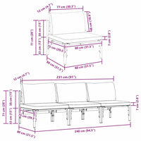vidaXL Mobili da Esterno con cuscino 3 pcs Antracite Acciaio
