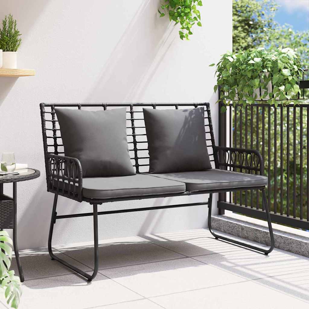 vidaXL Panchina da giardino Nero e antracite Rattan sintetico, acciaio