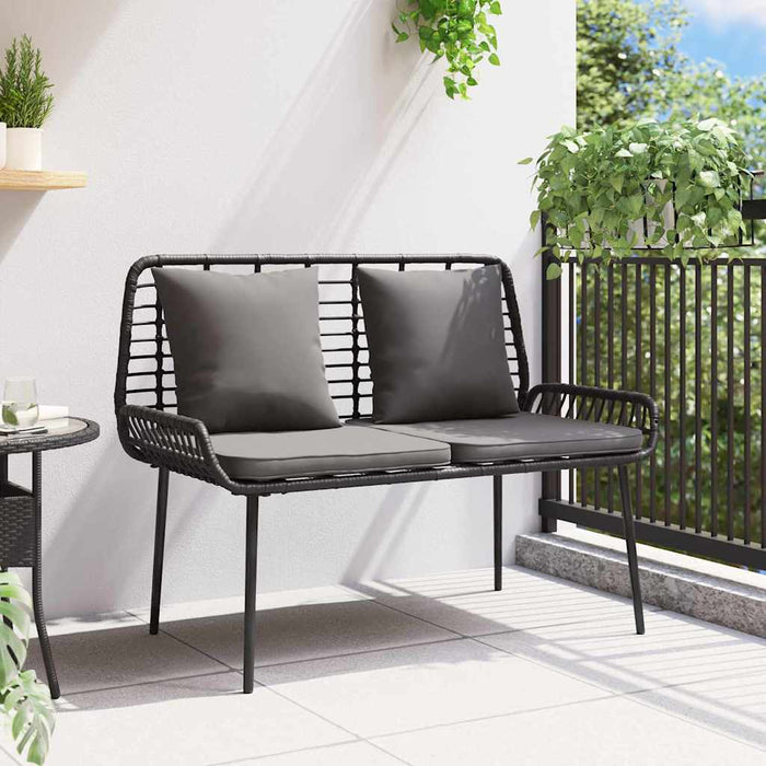 Panchina da giardino Nero, Antracite 109 x 63 x 83 cm 42010357