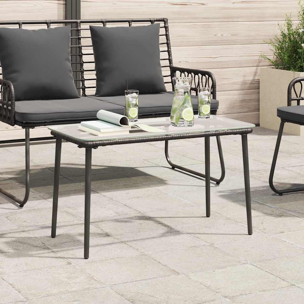 Tavolo da Giardino Nero 80 x 40 x 45 cm Poly Rattan 42010364