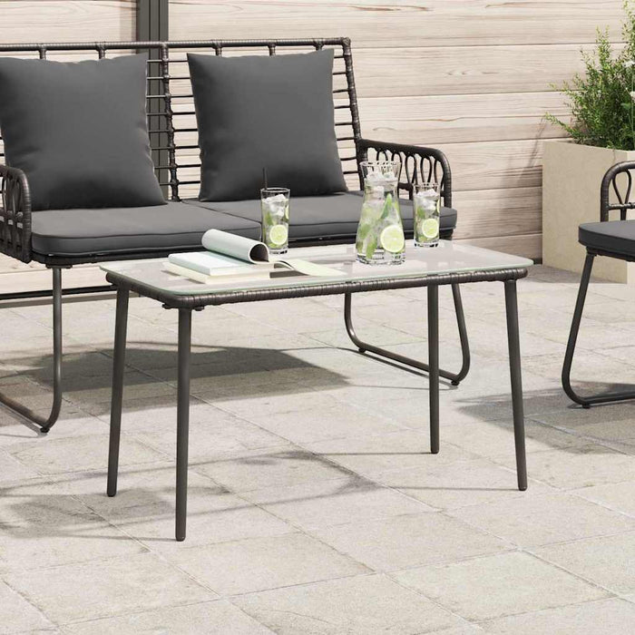 vidaXL Tavolo da Giardino Nero 80 x 40 x 45.5 cm Poly Rattan