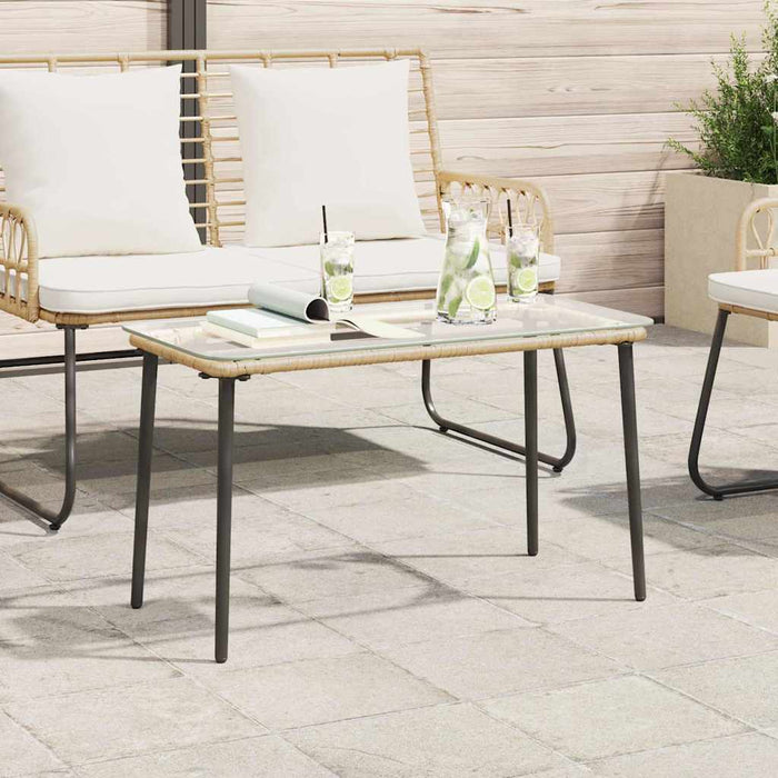 Tavolo da Giardino Naturale 80 x 40 x 45 cm Poly Rattan 42010365